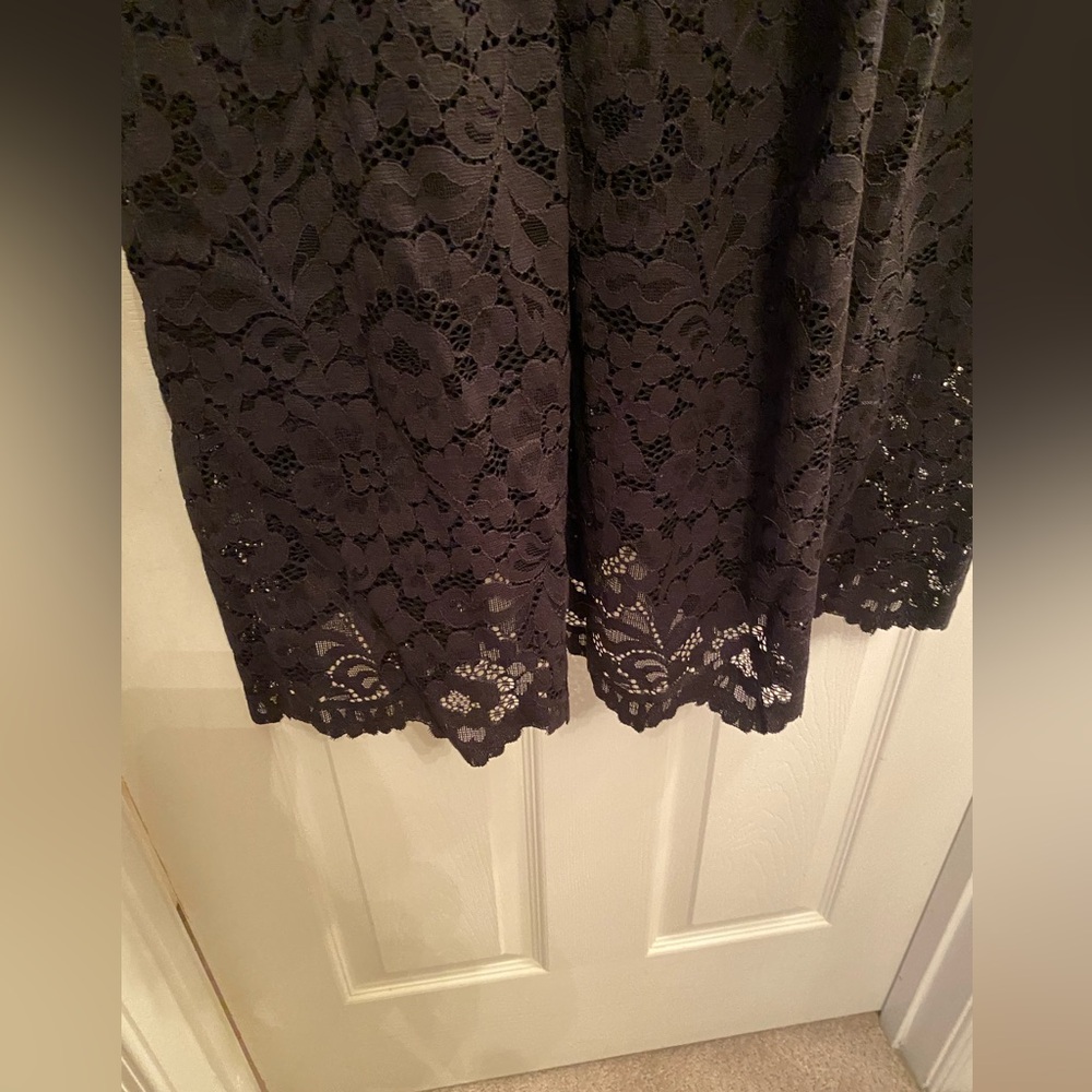 Express NWT Black Lace Spaghetti Strap Full Midi Skirt Dress - Sz M - Black - Picture 3 of 8